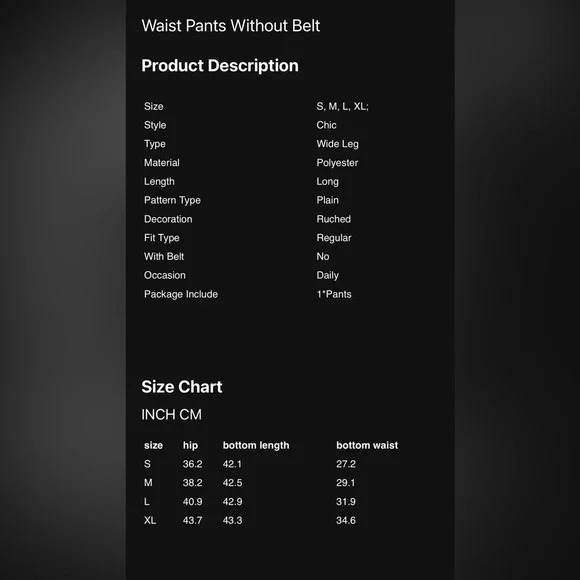 NWT Wide leg ruched tan pants. Super cute! Never worn. - Picture 9 of 9